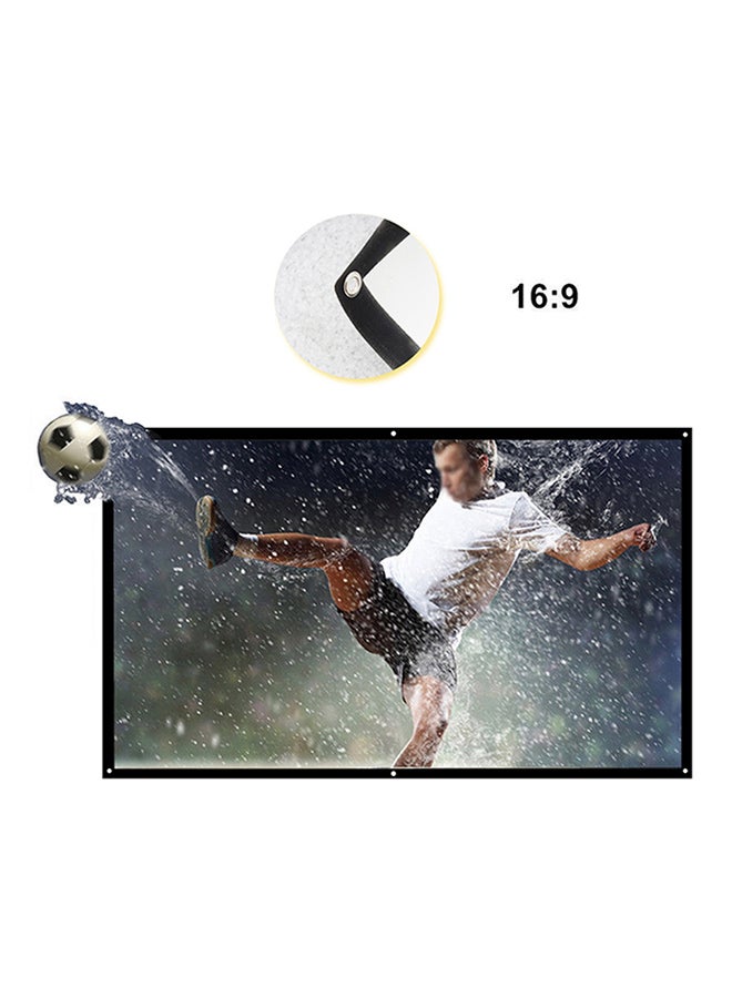 LEXIN 84 Inch Portable Foldable Non-Crease Projector Curtain Projection Screen 16:9 White - Image 2