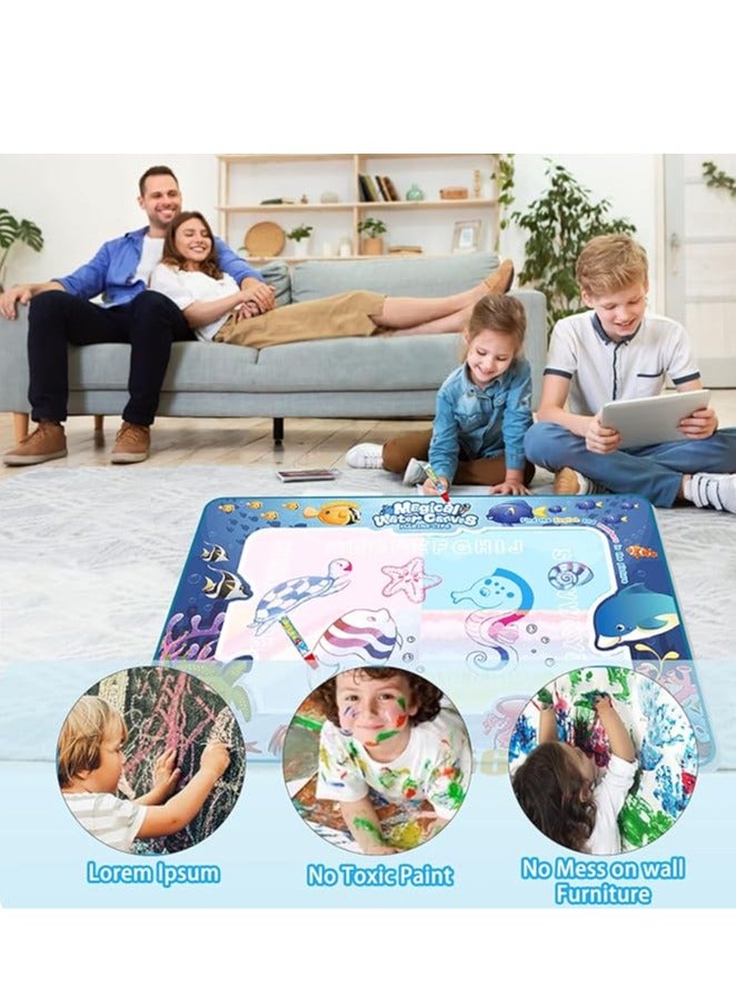 عربست سجادة رسم مائية للأطفال من عمر 2 إلى 4 سنوات، سجادة ألوان سحرية للأطفال، سجادة رسم مائية للأطفال من عمر 1 إلى 3 إلى 5 سنوات، ألعاب تعليمية للأطفال من عمر 2 إلى 3 سنوات، 4 إلى 5 سنوات، هدايا أعياد الميلاد والكريسماس - Image 3