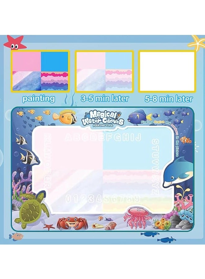 عربست سجادة رسم مائية للأطفال من عمر 2 إلى 4 سنوات، سجادة ألوان سحرية للأطفال، سجادة رسم مائية للأطفال من عمر 1 إلى 3 إلى 5 سنوات، ألعاب تعليمية للأطفال من عمر 2 إلى 3 سنوات، 4 إلى 5 سنوات، هدايا أعياد الميلاد والكريسماس - Image 4