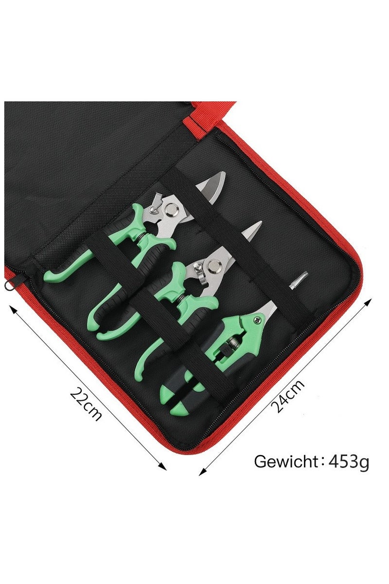 الروهيت مجموعة أدوات حديقة مكونة من 3 قطع، مقصات حديقة خفيفة الوزن ومتينة من الفولاذ المقاوم للصدأ، مجموعة أدوات حديقة مريحة للزراعة الخارجية والزهور والفروع والتقليم اليومي للحديقة - Image 3