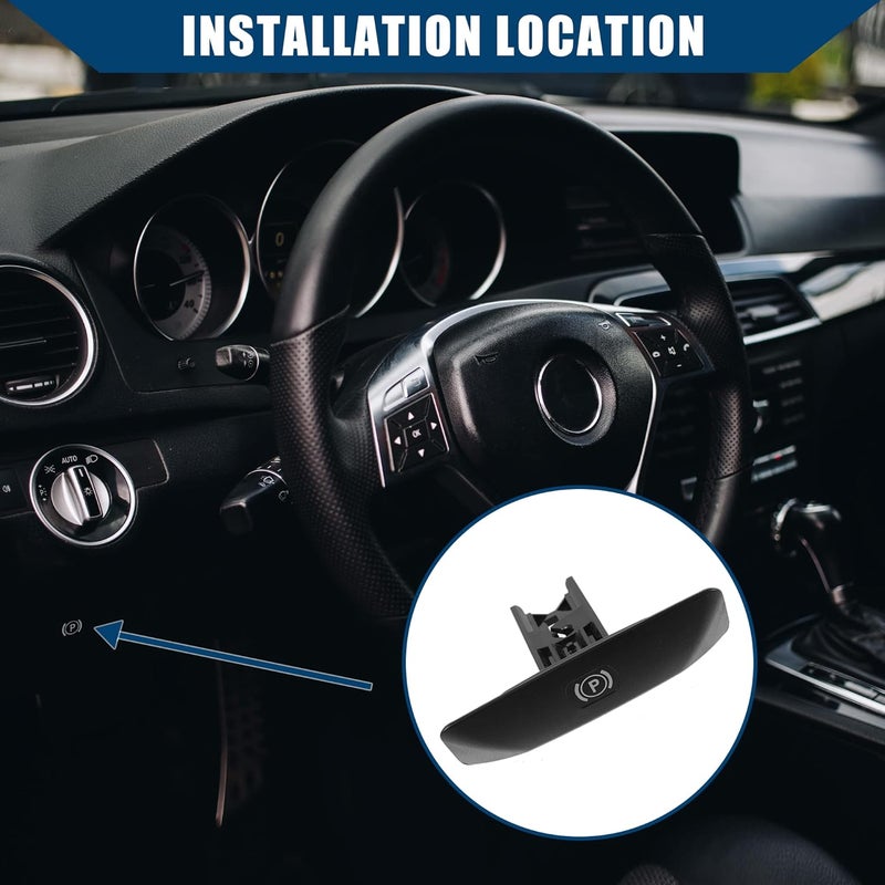 Hihaha A2044270020 Inner Parking Brake Handle for Mercedes-Benz C250 2012-2015 - Durable Plastic - Black - Image 4