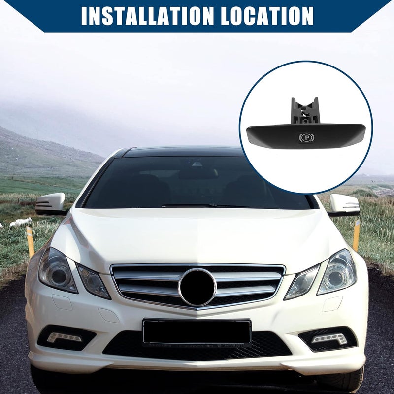 Hihaha A2044270020 Inner Parking Brake Handle for Mercedes-Benz C250 2012-2015 - Durable Plastic - Black - Image 2