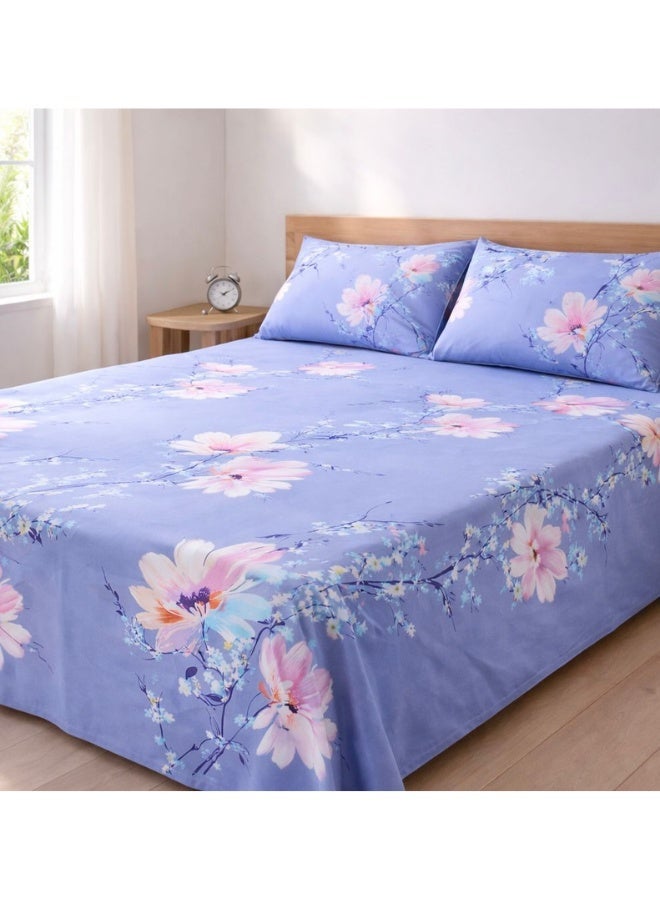 طيبة طقم ملايه عاديه سنجل، قطعتين، تصميم فلورال، 180*230 سم - Image 5