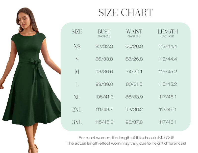 DRESSTELLS Green Christmas Holiday Party Dress, Women's Cocktail Dresses for Formal Wedding Guest Mother Bride Tea Length Dress DarkGreen L - Image 4