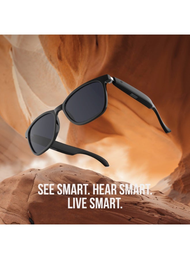 GREEN LION Belgrade Smart Audio Glasses with Touch Control / Up to 5 Hours Play Time / ENC Technology / 55mAh Battery / UV400 Protection / 10m Transmission Distance / Bluetooth Version 5.4 - Black - Image 4