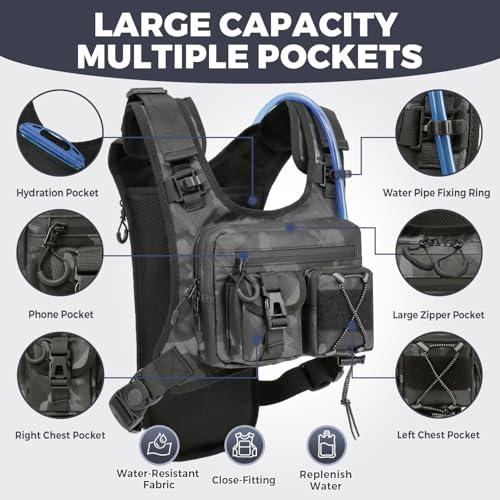 Criuage USA Patent Running Hydration Vest Backpack Lightweight Chest Pack with 20L Water Bladder Bag Daypack for Hiking Running Cycling Race Marathon for Women Men Camo Standard - Image 3