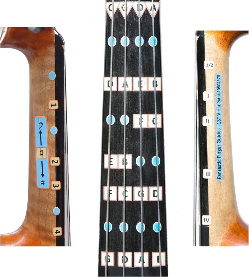 FFG NOTE THE DIFFERENCE Fantastic Finger Guide for Violas | Stringed Musical Instruments | Fingerboard and Fretboard Stickers for Learning All Notes | Kids/Adult Beginner Viola Finger Guide | 13" Size - Image 1