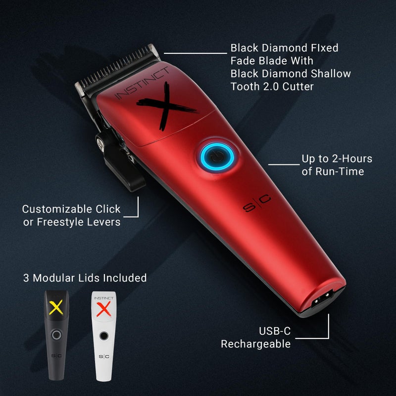 Stylecraft Instinct-X Cordless Hair Clipper Professional Vector Motor with Intuitive Torque Control, 3 Modular Lids - Image 3