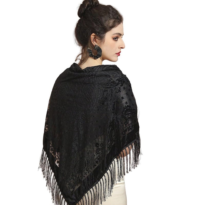 K-Elewon Women's Scarf velour Shawls and Wraps for Evening Dress Bridesmaid Wedding Bridal Warm 43" Large Scarves H22-01 - Image 1