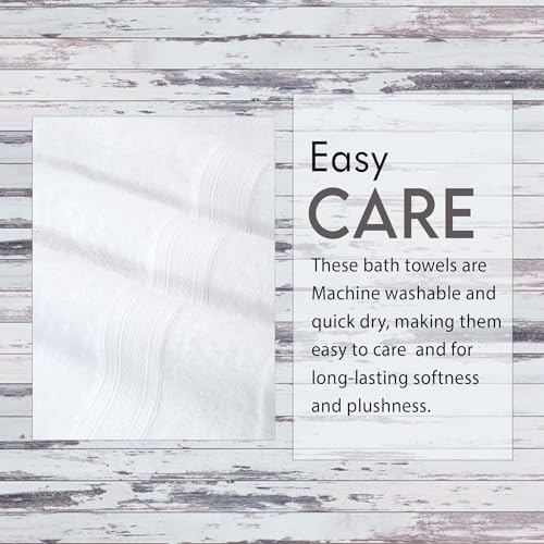 Ambra Linens 500 GSM Highly Absorbent Towel 100% Cotton, Soft and Plush, All Seasons Use, Large, Everyday Use, Durable (4 Pcs - Bath Towels, White) - Image 5