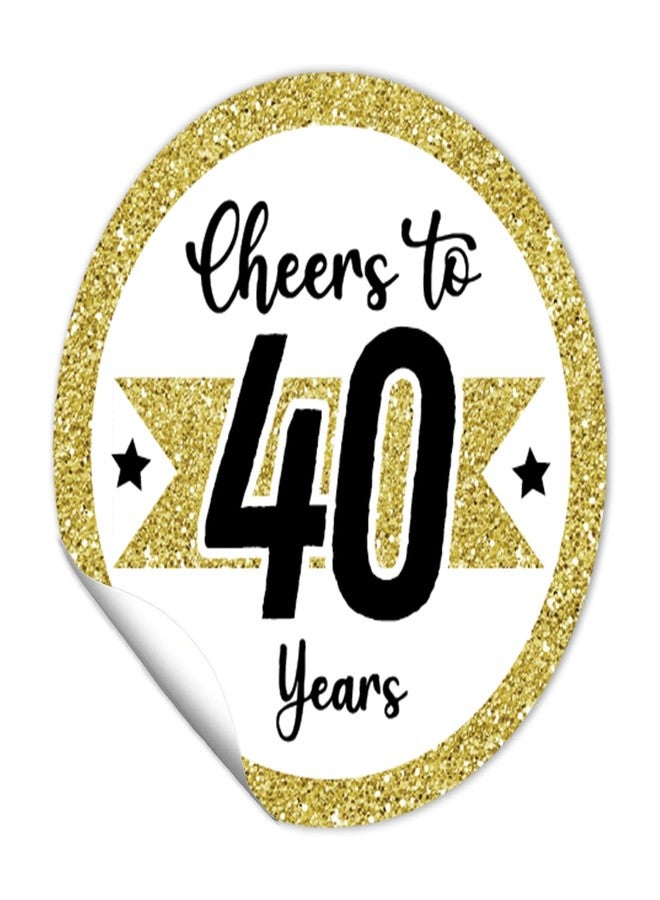 REWIDPARTY 1.5 Inch Round 40th Birthday Stickers（80 Pieces） White Gold Cheers to 40 Years Stickers 40th Birthday Party Favor Stickers Adhesive Stickers 40th Anniversary Party Decorations Supplies - Image 1