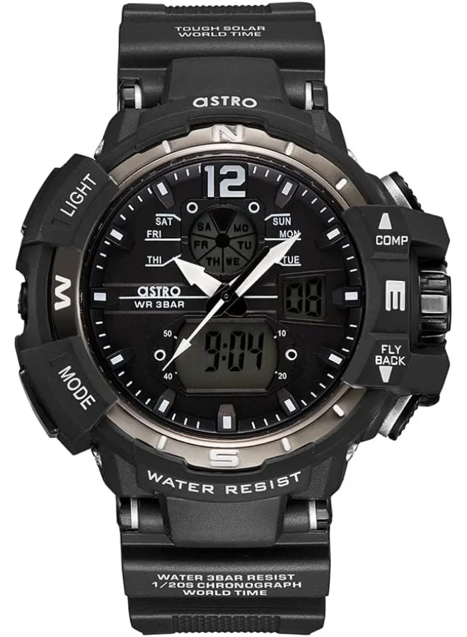 ASTRO Astro Men'S Analog-Digital Black Dial Watch - A22809-Ppbb