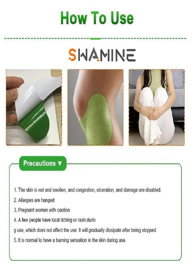 SWAMINE Herbal Knee Pain Relief Patches Arthritis Inflammation Patch Sticker | Instant Relief from Knee Pain | Joint Knee Pain Relief Products Natural Wormwood Extract Patch for Knee Pack Of 10 - Image 5