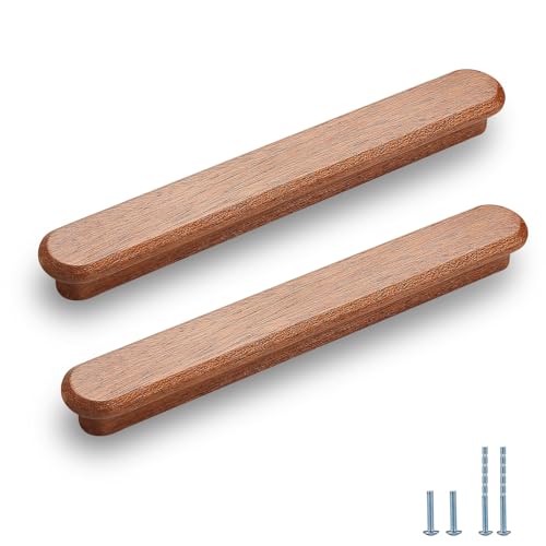 Evionlin Red Wood378 in 6 pcs Wood Drawer Knobs Pulls Handles Kitchen Cabinets Furniture Dresser Wardrobe Cupboard Drawer Knobs Pulls Handle - Image 1
