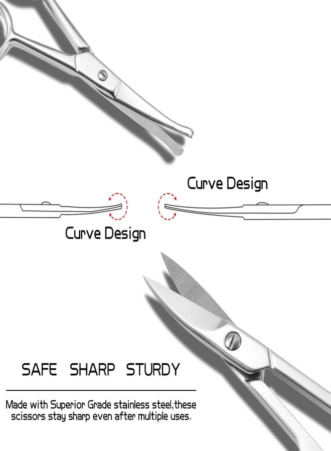 Cut it 2PCS Multifunctional Eyebrow Scissors for Women, Mustache Scissors and Nose Hair Scissor for Men, Curved Grooming Scissors for Eyebrow, Mustache, Beard, Eyelashes - Premium Stainless Steel Quality - Image 3