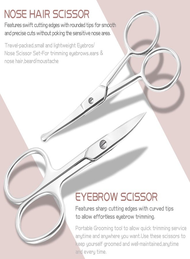 Cut it 2PCS Multifunctional Eyebrow Scissors for Women, Mustache Scissors and Nose Hair Scissor for Men, Curved Grooming Scissors for Eyebrow, Mustache, Beard, Eyelashes - Premium Stainless Steel Quality - Image 5