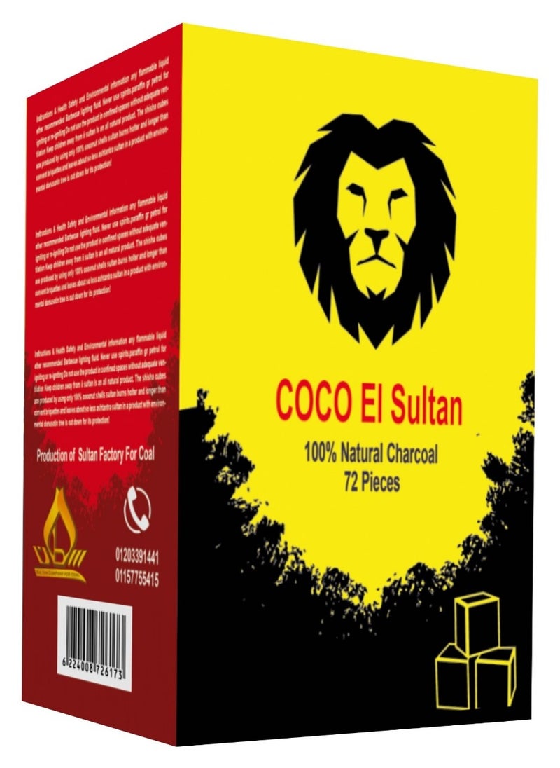 Generic - Sultan Coco Charcoal 72 pieces. Ignition time lasts more than an hour. Excellent wood charcoal. Does not emit any type of odor or smoke. Is not affected by humidity. Used for all purposes and incense burners. - Image 1
