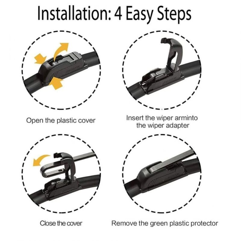 ROYALTECH Frameless Rubber Car Wiper Blades Set of 2 Compatible with (Ertiga Old (2012-2017) (D-21,P-14)) - Image 4
