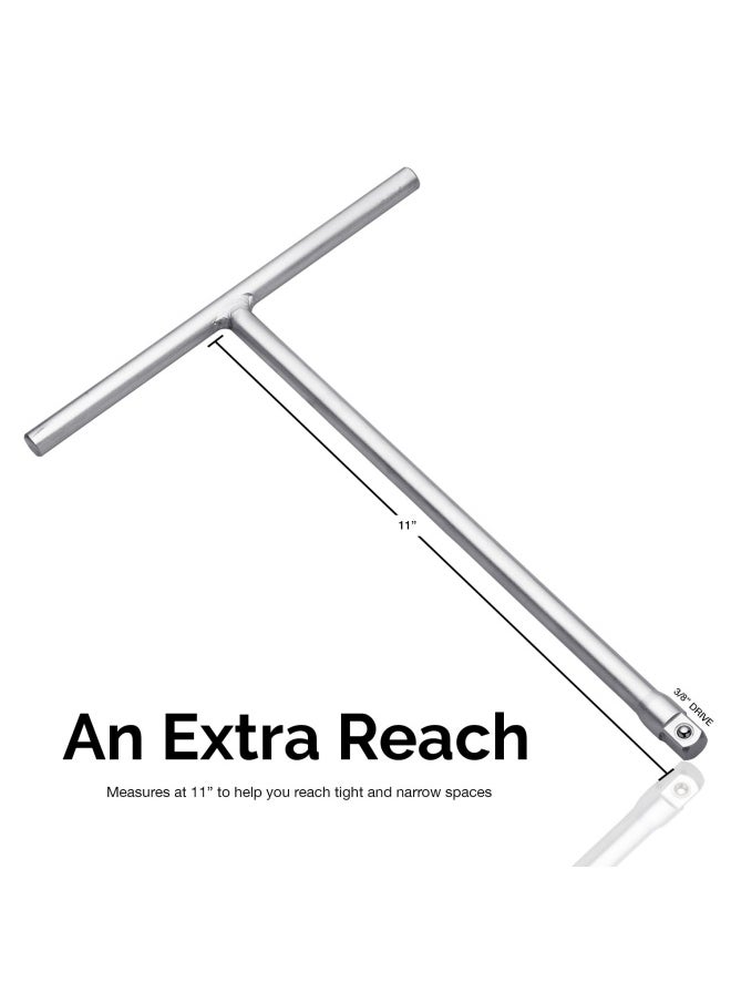 Neiko - 01135A 3 8 Drive T Handle Wrench 11 Length Includes 1 4 And 1 2 Adaptors Cr V Steel - Image 1