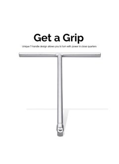 Neiko 01135A 3 8 Drive T Handle Wrench 11 Length Includes 1 4 And 1 2 Adaptors Cr V Steel  - Image 3