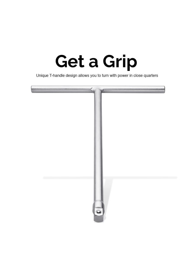 Neiko - 01135A 3 8 Drive T Handle Wrench 11 Length Includes 1 4 And 1 2 Adaptors Cr V Steel - Image 1