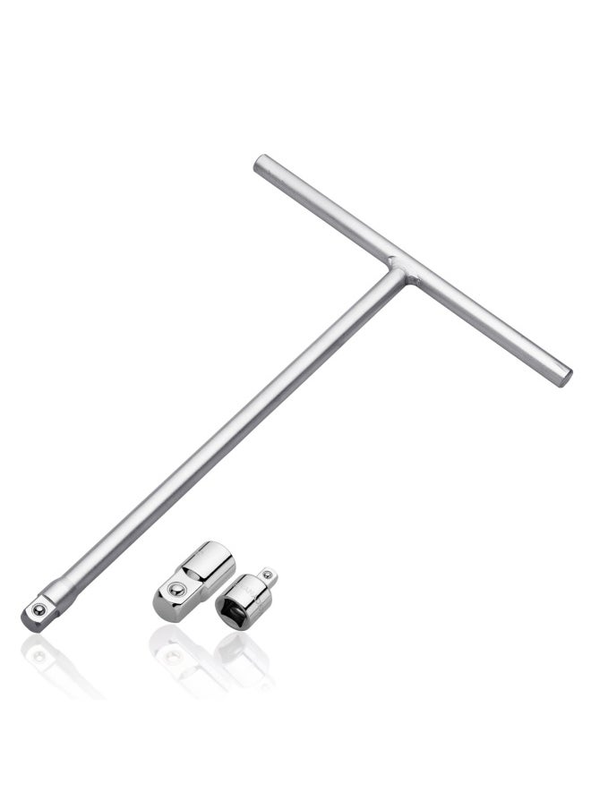 Neiko - 01135A 3 8 Drive T Handle Wrench 11 Length Includes 1 4 And 1 2 Adaptors Cr V Steel - Image 1