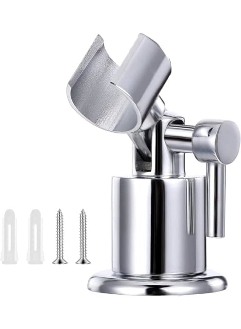 Shower Head Holder with 180° Adjustable Angle, Chrome Handheld Shower Head Bracket with Tension Nut, Shower Wand and Hose Holder for Bathroom, Minimalist Design (Chrome) - Image 1