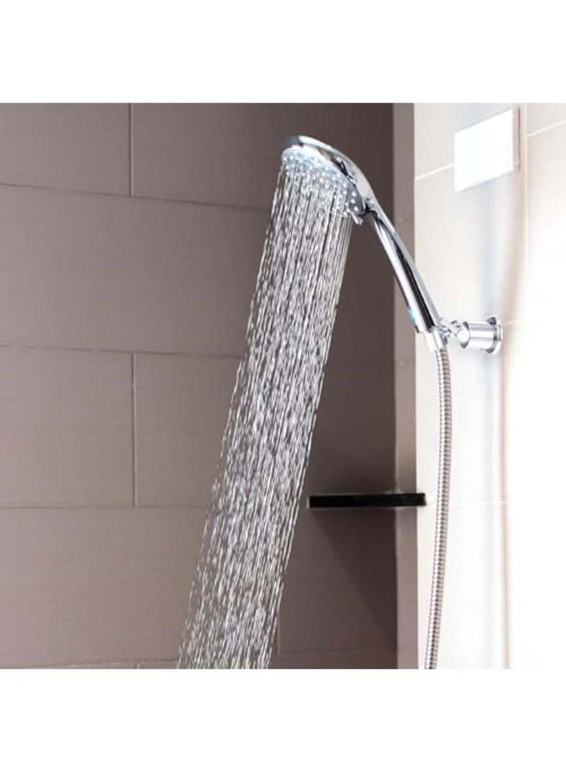 Shower Head Holder with 180° Adjustable Angle, Chrome Handheld Shower Head Bracket with Tension Nut, Shower Wand and Hose Holder for Bathroom, Minimalist Design (Chrome) - Image 4