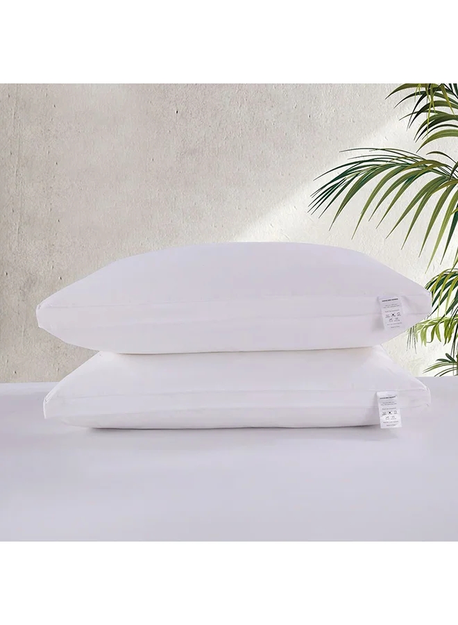 DANUBE HOME Danube Home Siesta Advanced Duck Feather Pillow 2Pcs Set 50x70cm White | Cotton/Duck Feather Pillow | Extra Soft Comfortable Sleeping Pillows For Bedroom