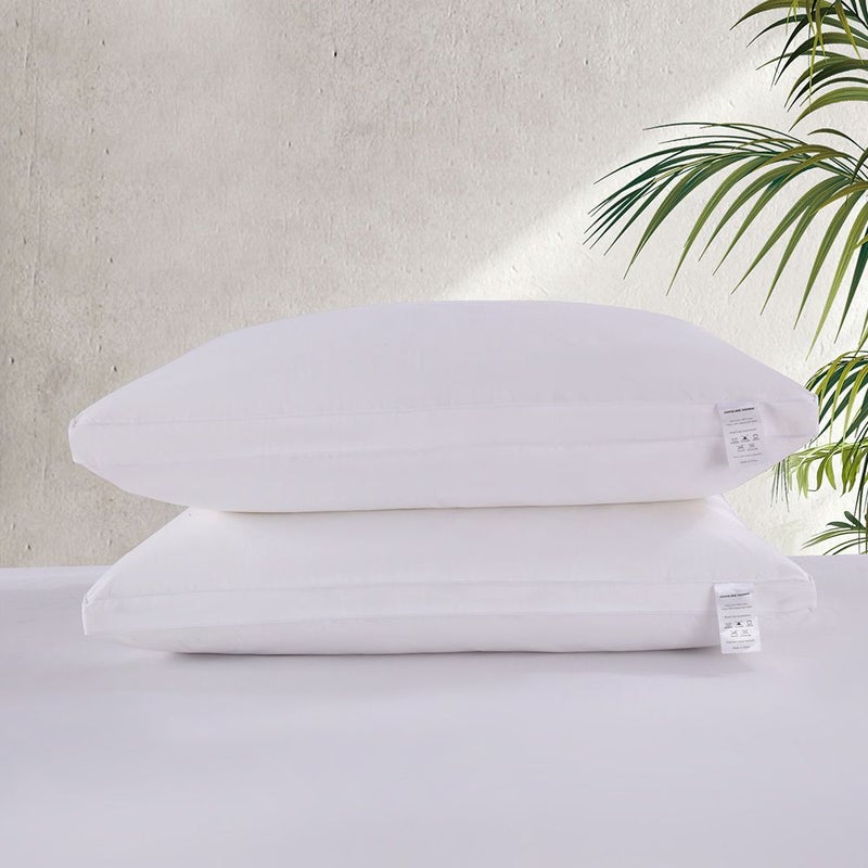 Danube Home Siesta Advanced Duck Feather Pillow 2Pcs Set 50x70cm White | Cotton/Duck Feather Pillow | Extra Soft Comfortable Sleeping Pillows For Bedroom - Image 1