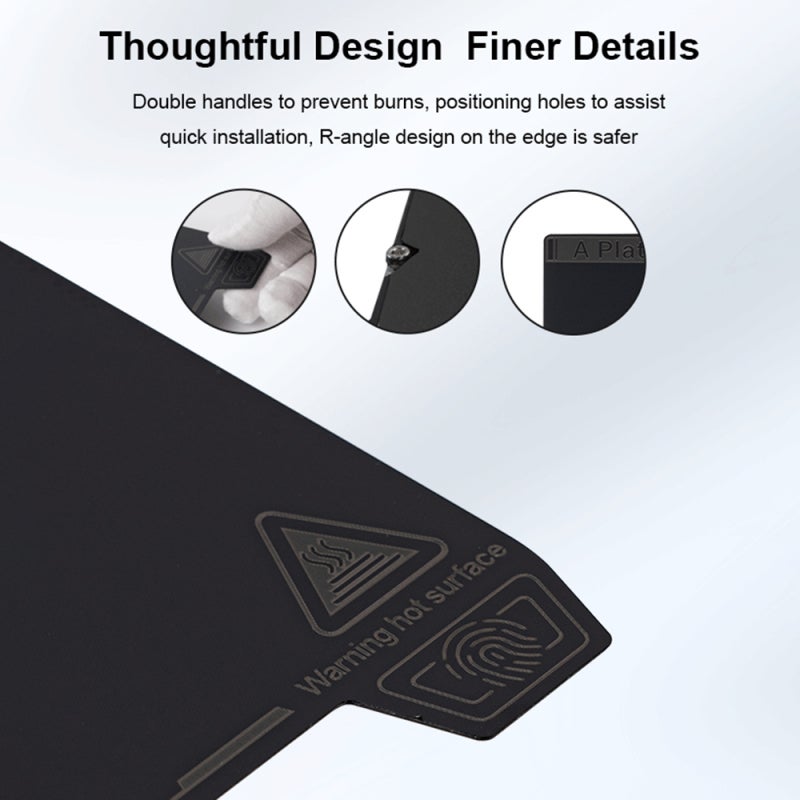 K1 Max Build Platform: Black High-Strength Spring Steel PEI Build Plate Kit - Smooth Flat Model Surface, Tool-Free Easy Removal for 3D Printing Enthusiasts - Image 4
