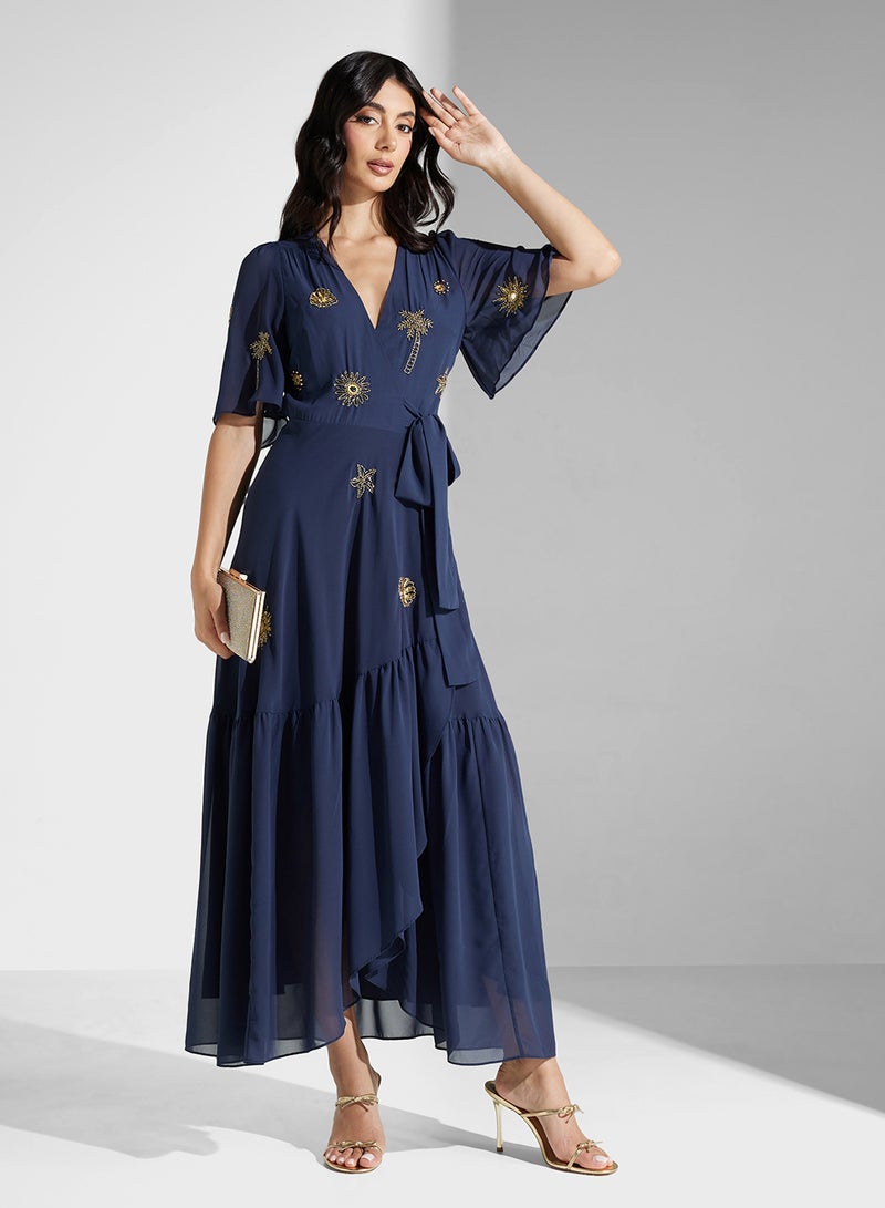 Hope & Ivy Embroidered Chiffon Dress  - Image 1