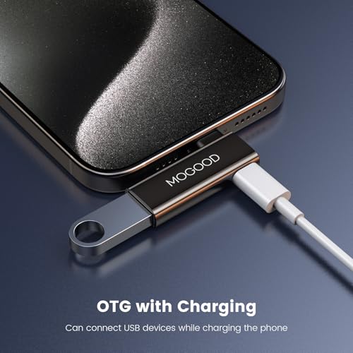 MOGOOD 2-in-1 USB C OTG Adapter with 100W PD Charging, USB 3.0 Port, Right Angle for Galaxy S24, Quest 3, iPad, Chromecast, Pi-KVM – Data & Charge Simultaneously - Image 3