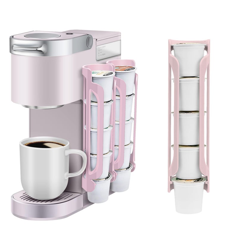 K Cup Holder for Keurig Coffee Pod Holders for Counter Small Space Kcup holders for Wall Mount 2 Pink