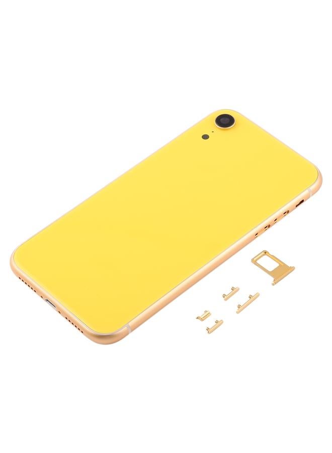 erorex Back Housing Cover with Camera Lens & SIM Card Tray & Side Keys for iPhone XR(Yellow) - Image 2