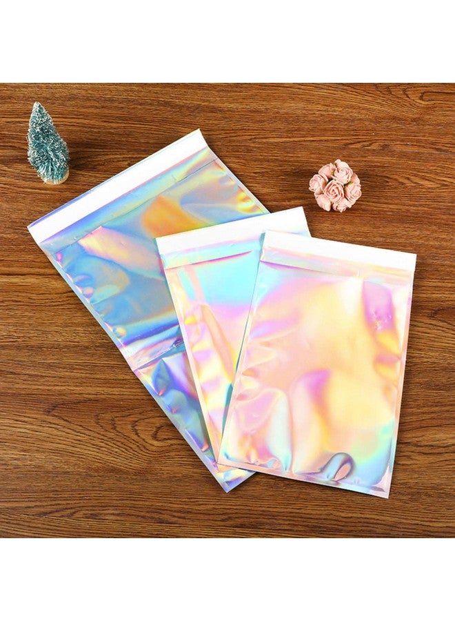 ISKYBOB 20 Pieces Holographic Poly Mailers Rainbow Flat Foil Mailing Envelopes Large Laser Self Adhesive Shipping Bags For Courier Storage Gift Package L  - Image 4
