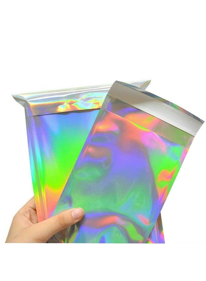 ISKYBOB 20 Pieces Holographic Poly Mailers Rainbow Flat Foil Mailing Envelopes Large Laser Self Adhesive Shipping Bags For Courier Storage Gift Package L  - Image 2