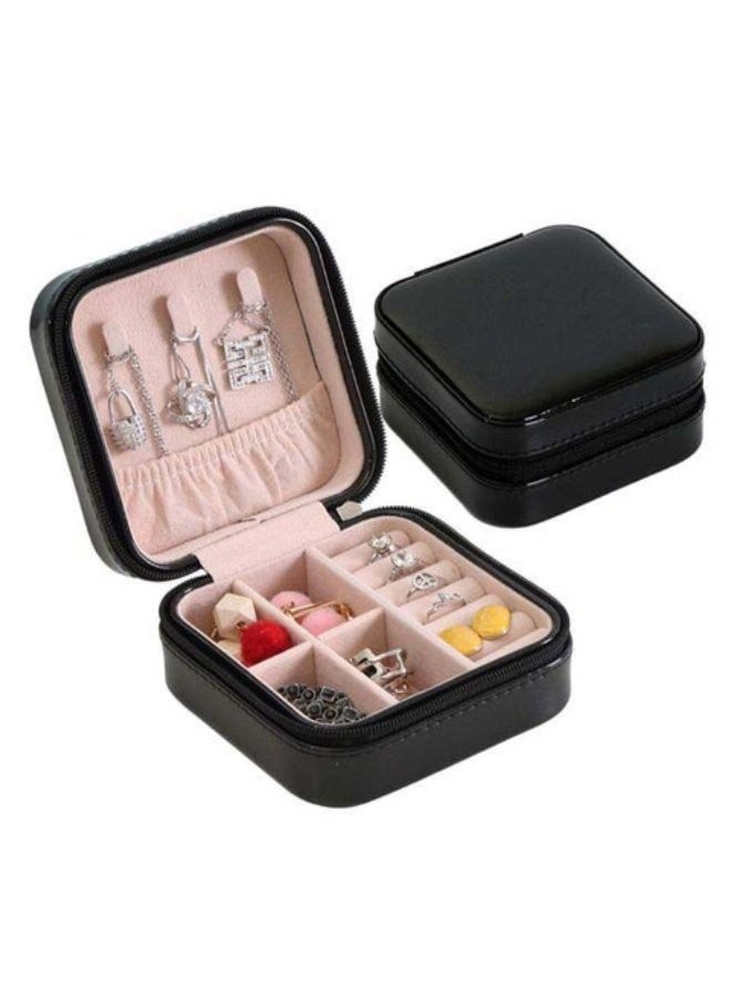 docooler Portable Travel Jewelry Organizer Box – Black - Image 2