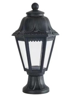 SP SUPER POWER Outdoor Plastic Post Lights, Exterior Lamp Post Light Fixture with E27 Socket, Black Waterproof Post Lantern with Clear Lampshade, Pillar Outside Lighting for Garden, Patio, Pathway  - Image 1