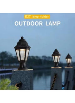 SP SUPER POWER Outdoor Plastic Post Lights, Exterior Lamp Post Light Fixture with E27 Socket, Black Waterproof Post Lantern with Clear Lampshade, Pillar Outside Lighting for Garden, Patio, Pathway  - Image 3