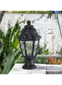 SP SUPER POWER Outdoor Plastic Post Lights, Exterior Lamp Post Light Fixture with E27 Socket, Black Waterproof Post Lantern with Clear Lampshade, Pillar Outside Lighting for Garden, Patio, Pathway  - Image 5