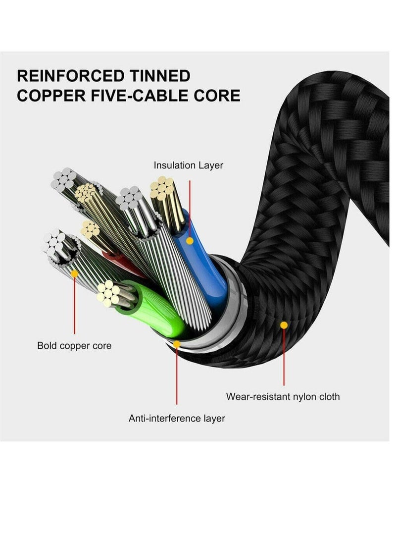 ارواق 3 في 1 كابل شحن مغناطيسي 3.3FT متعدد كابل الشاحن المغناطيسي نايلون مضفر مغناطيسي 2.4A كابل شاحن للهواتف الذكية مايكرو USB / النوع C / الهاتف - Image 3