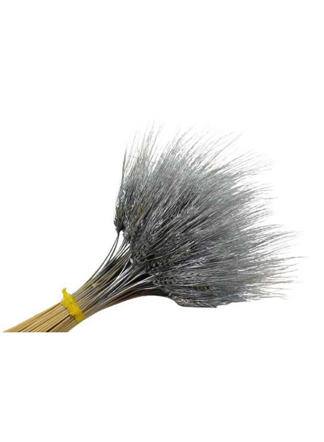 FANCY FLOWERS Natural Dried Multi-Coloured Wheat Grass Bouquet Bundle (25, Silver) - Image 2