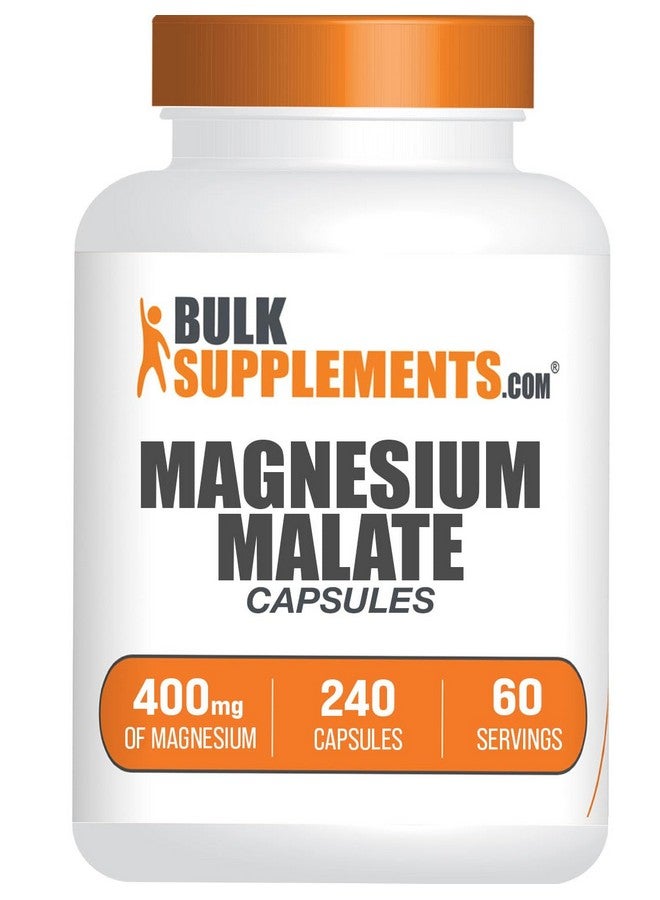 BulkSupplements.com Magnesium Malate Capsules - Magnesium Supplement, Magnesium Malate 400mg - Essential & Gluten Free, 4 Capsules per Serving, 240 Count (Pack of 1) - Image 1