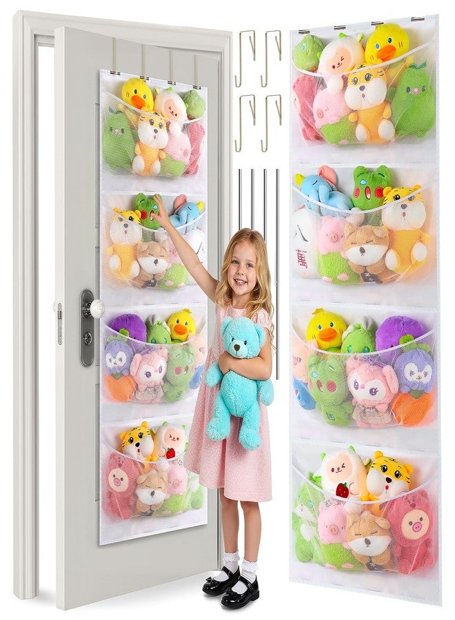 Ruiot Upgraded Assembly Type Stuffed Animal Storage. Original Design & Patented, 4 Components Over the Door Organizer, Adjustable Net Layer, Suitable for Doors and Walls of Various Heights. - Image 1