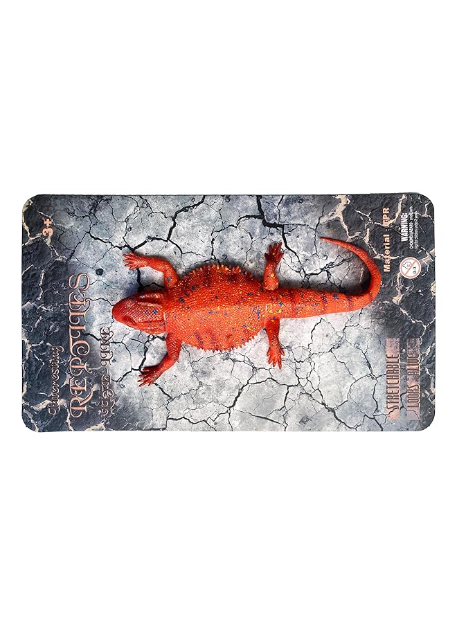 ماكميرايز لعبة سحلية مستوحاة من لعبة Galaxy Vibrant Uromastyx باللون البرتقالي الساطع والأزرق - Image 1