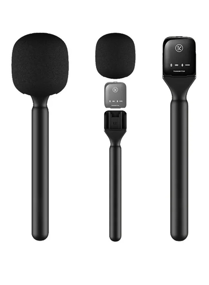Xria Handheld Wireless Interview Microphone Adapter with Windshield Foam for Rode GO II for DJI Mic 1 2 and Other Similar Wireless Lavalier Microphones - Image 5