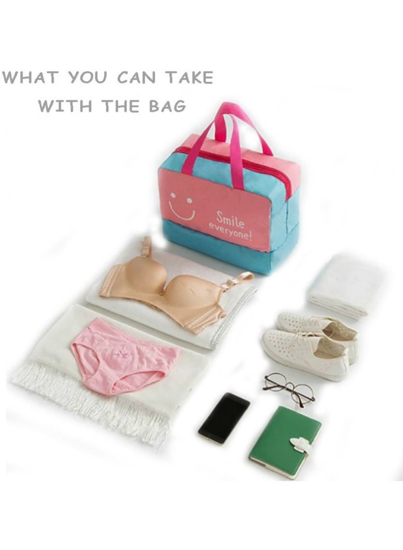 Beach Bag Dry and Wet Separation Male and Female Waterproof Swimming Bag Swimming Fitness Equipment Storage Bag Beach Hand Wash Bag Women Waterproof Sandproof Zipper Beach Tote Bag for Pool (Pink) - Image 2