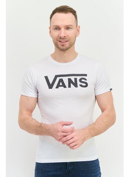 VANS Men Crew Neck Short Sleeves Brand Logo T-Shirt, White  - Image 1