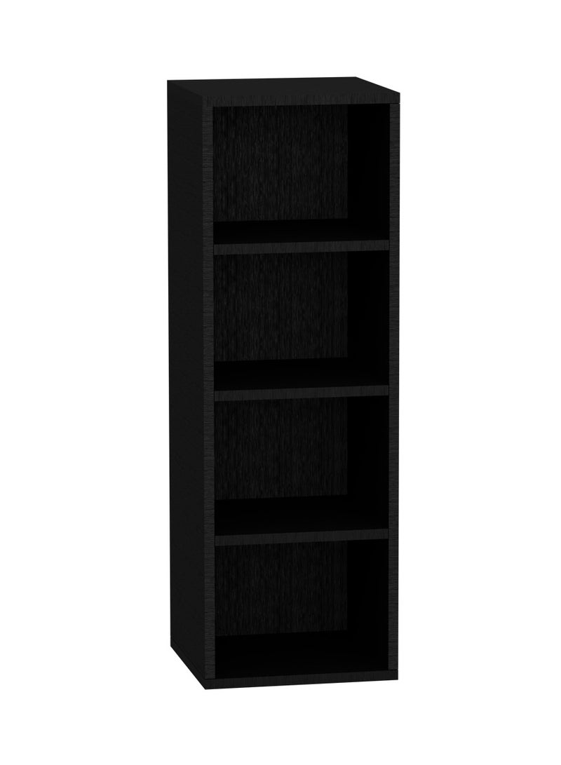 Mahmayi Mahmayi Wooden Storage Display Shelves 4-Tier Freestanding, Box Shelves, Top Shelf for Decoration Ideal for Storing and Displaying your possessions - Black - Image 1
